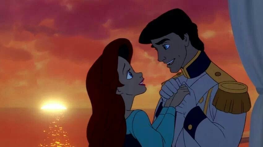 Ariel and Prince Eric in a scene from Disney's 