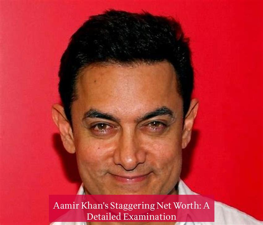 Aamir Khan's Staggering Net Worth: A Detailed Examination