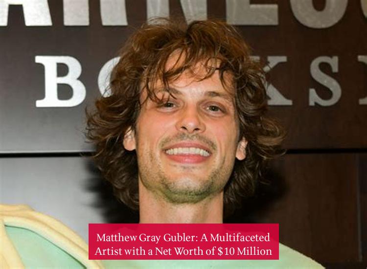 Matthew Gray Gubler: A Multifaceted Artist with a Net Worth of $10 Million