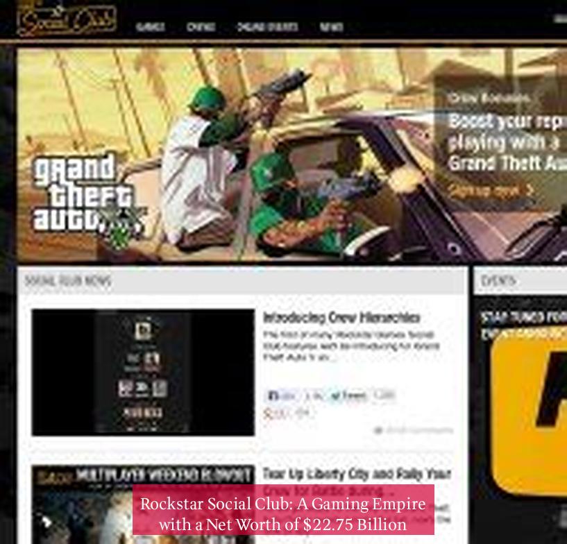 Rockstar Social Club: A Gaming Empire with a Net Worth of $22.75 Billion